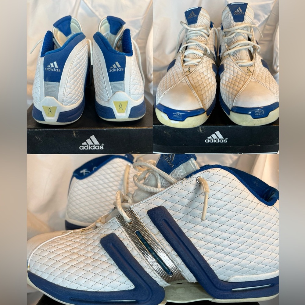 Adidas, Garnett. Size 9.5. White and Royal Blue